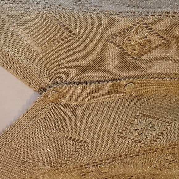American Collection Vintage Women's Sweater Vest Metalic Gold Holidays Size 2X - Picture 2 of 10